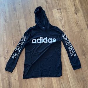 Black Adidas Hooded Long-Sleve